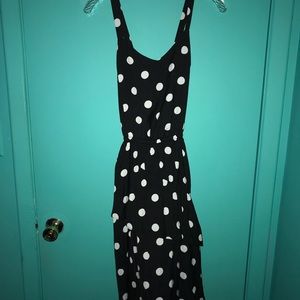Black polka dot dress
